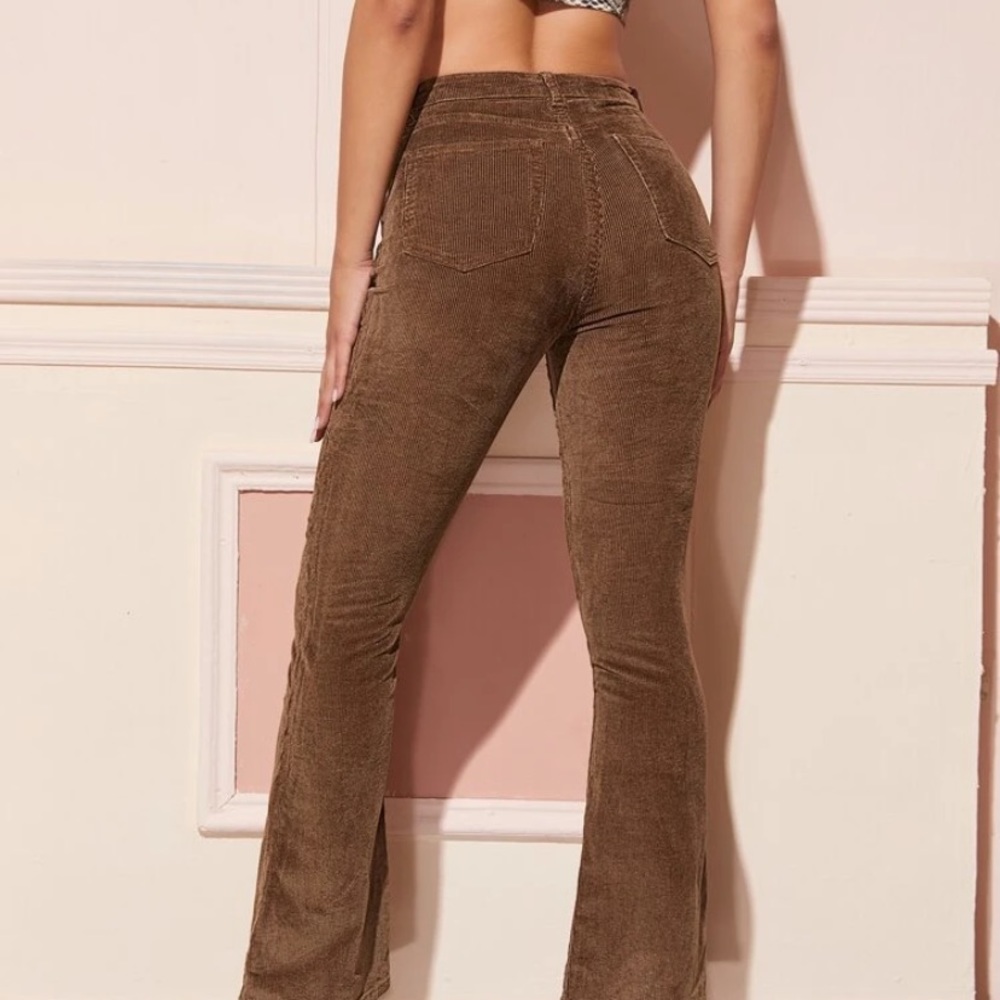 Brown high waisted Flare leg corduroy Pants
